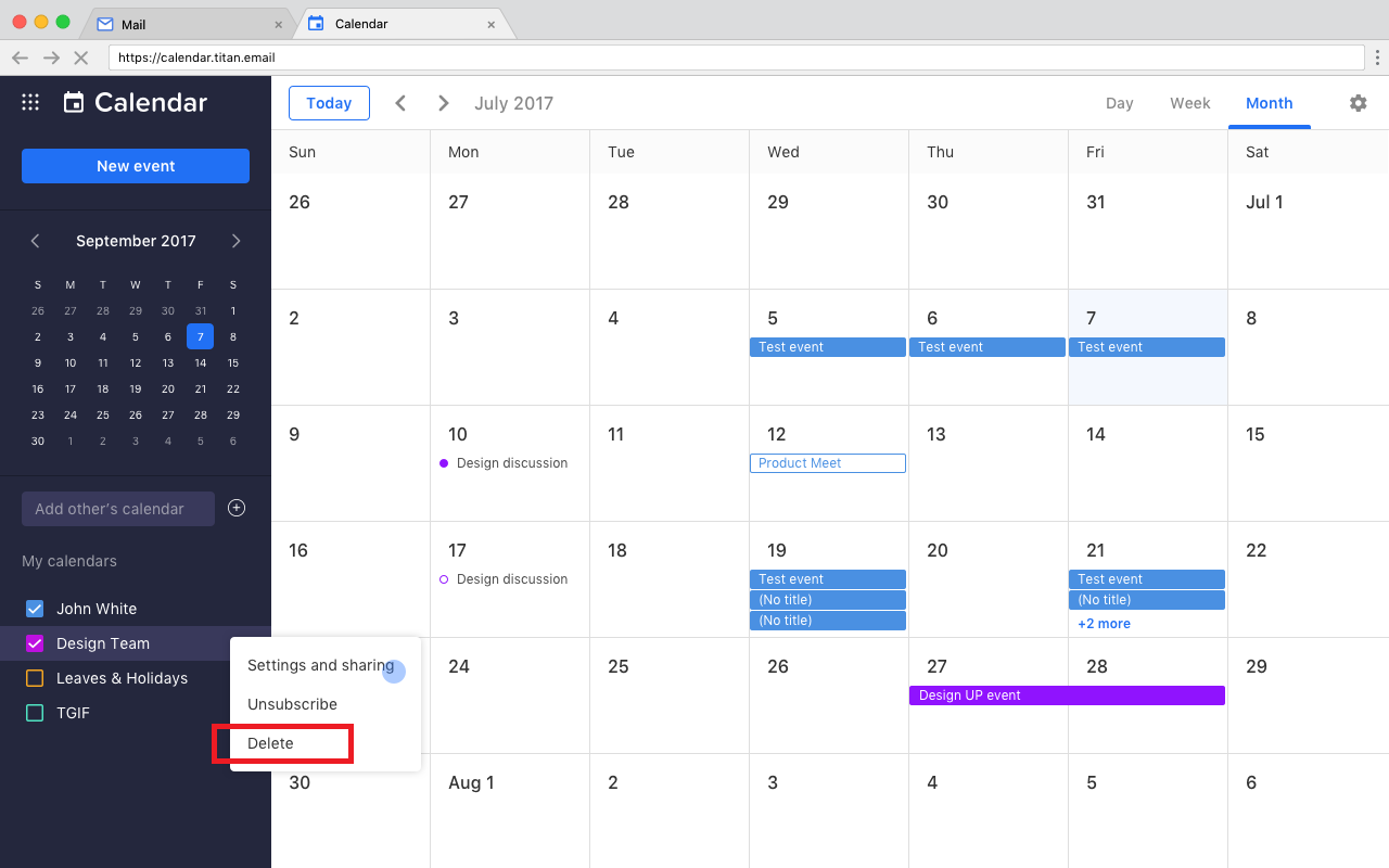 Delete Multiple Calendars Titan Mail Delete Multiple Calendars Titan Mail